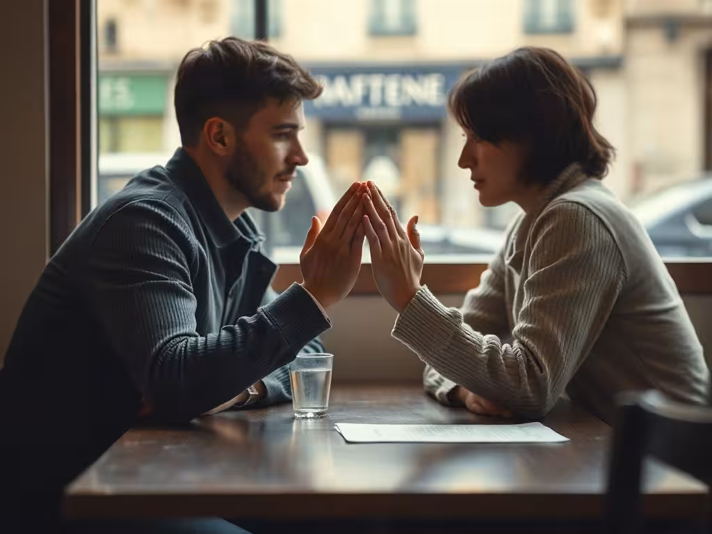 Gestes en miroir pouvant révéler une attirance magnétique réciproque entre deux personnes