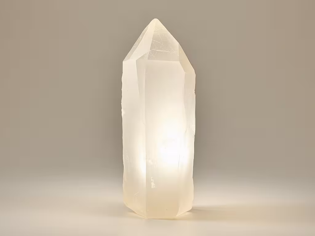 Cristal de sélénite blanc pur, pierre essentielle pour la purification énergétique de maison