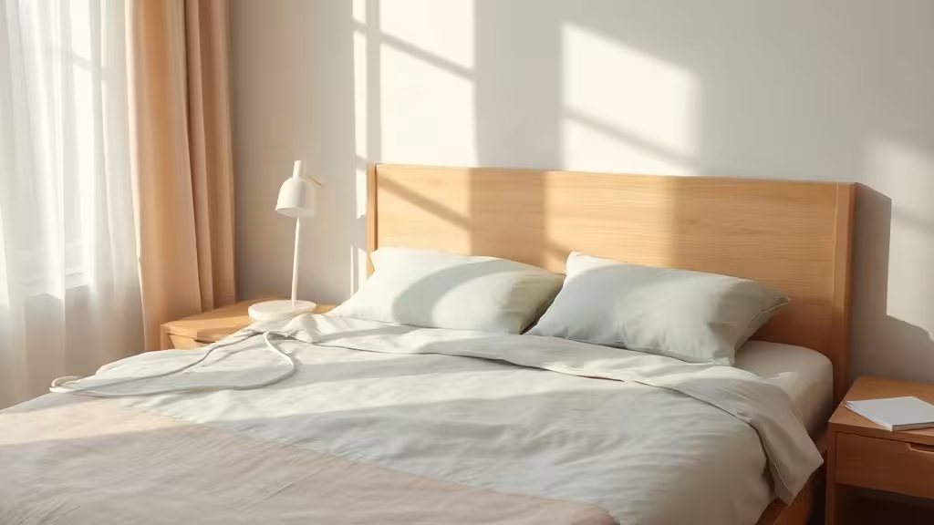 Avis Inalterra sur un tapis de grounding dans une chambre sobre et lumineuse.