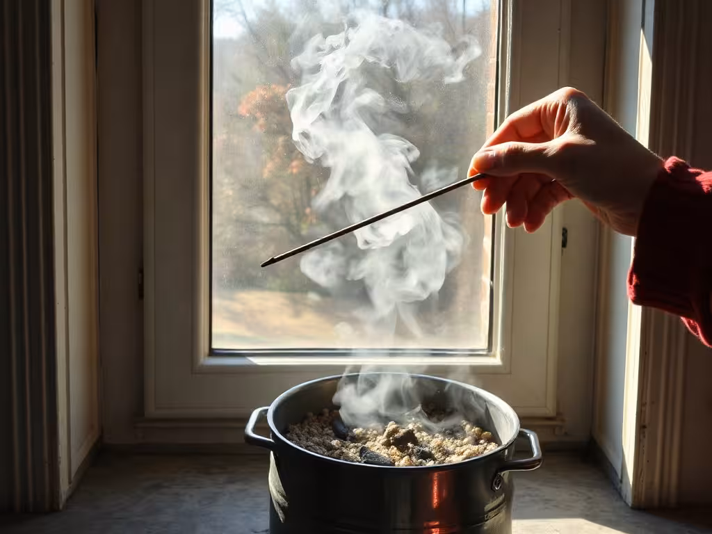 Utilisation sûre du charbon de fumigation avec pince, coquille, sable et fenêtre ouverte