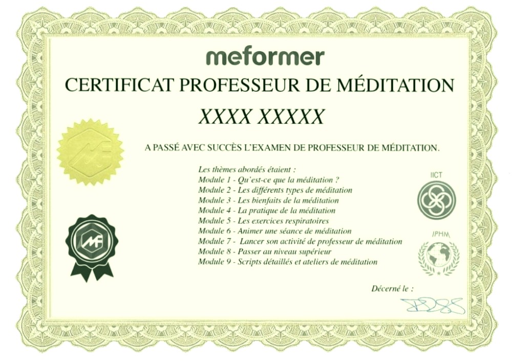 Formation Professeur De Méditation : formation en ligne certifiante