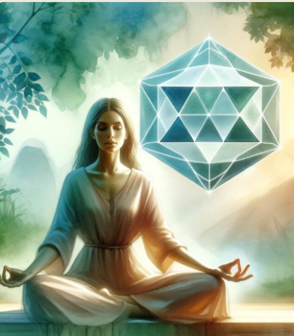 Méditation et merkaba — aquarelle